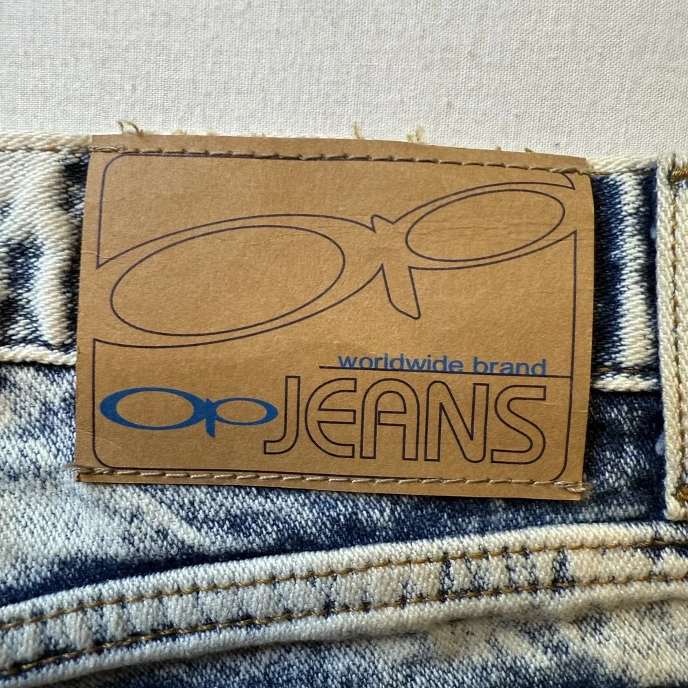 Ocean Pacific OP Jeans Acid Wash Jeans‎ Womens 9 Wide Leg 80s 90s Retro Vintage - Picture 5 of 8